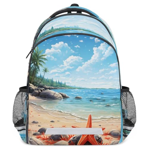 Landscape Kids Backpack for Boys Elementary Primary Middle School Bags, Beach Back to School Gifts with Tablet Sleeve Large Compartment