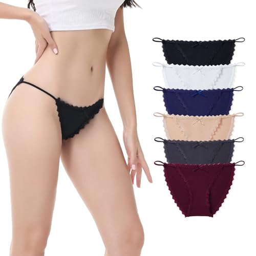 Camelia Womens Underwear string Bikini Microfiber stretch Lace Panties 5-6 Pack Sexy Briefs USA