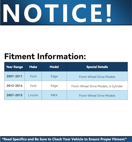 Image of Detroit Axle - FWD Front 2pc CV Axles for 07-14 Ford Edge Lincoln MKX, 2 CV Axle Shafts Assembly 2007 2008 2009 2010 2011 2012 2013 2014 Replacement