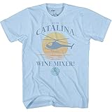 Step Brothers Catalina Wine Mixer Sunset Graphic Adult T-Shirt(Light Blue,X-Large)