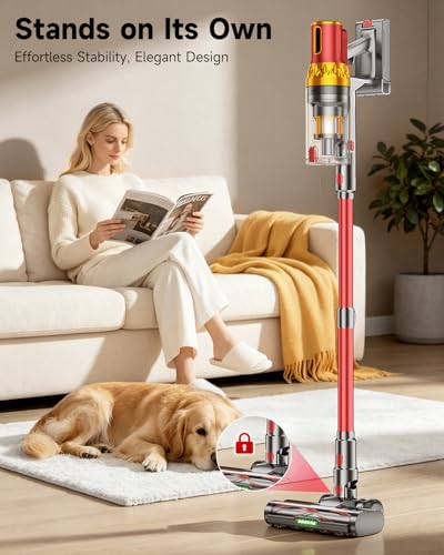 Image of Cordless Vacuum Cleaner, 580W 50Kpa 65Mins Vacuum Cleaner for Home, Stand-Free Stick Vacuum, OLED Display, Auto Scrap Dust Tech, Lightweight, Anti-Tangle Vacuum Cordless for Woodfloor Carpet Pet Hair