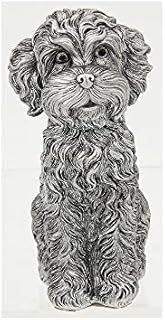 Shudehill Giftware Cockapoo Sitting Dog Ornament Silver Coloured 10 CM