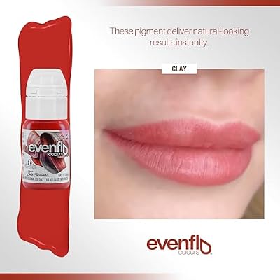 Evenflo Colours Permanent Makeup for Lips, Used for All Permanent Makeup Procedures, Professional Cosmetic Pigment - Clay, 0.5 oz