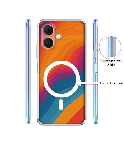 Image of Casotec Back Cover for Tecno Spark Go 2 4G Sunset Spectrum Waves Magnetic Ring Design (Not Magnetic Compatible) | UV Printed Soft TPU Shockproof Back Case for Tecno Spark Go 2 4G