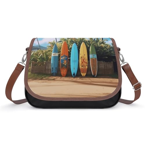 Sac à bandoulière en cuir Surf's Up pour femme grand format