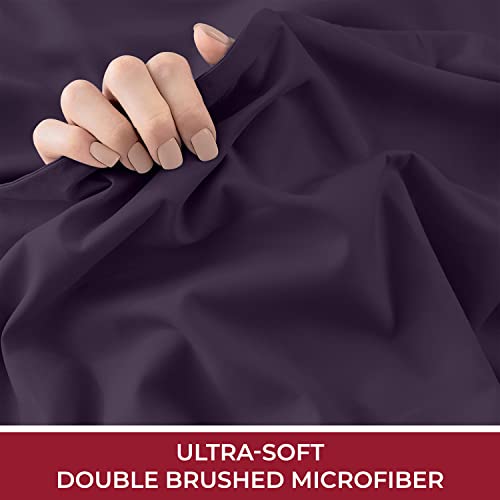 Mellanni California King Fitted Sheet Only - Iconic Collection Bedding Sheets - Soft & Cooling Sheets With Up To 16 Inch Deep Pocket - Wrinkle, Fade, Stain Resistant - 1 Pc (Cal King, Purple) #TOP5