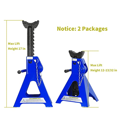 Bilt Hard 3 Ton Aluminum And Steel Racing Floor Jack With 3 Ton Jack Stands, Low Profile Hydraulic, Dual Piston Rapid Pump, 6000 Lb Capacity, Blue #TOP1