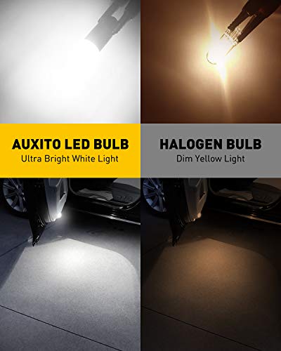 Image of AUXITO 194 LED Bulbs White, Super Bright 1:1 Size, License Plate Light 168 2825 W5W T10 Error Free Car Bulbs for Dome Map Door Courtesy Side Marker Cornering Trunk Light (Pack of 2)