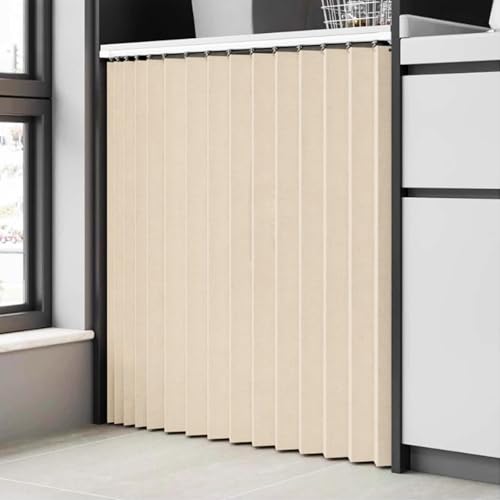 Dsshengds Cortinas Con Riel Deslizante Plegables Multifuncionales Personalizadas, Adecuadas Para Armarios Y Guardarropas-Beige- W70cmxh200cm