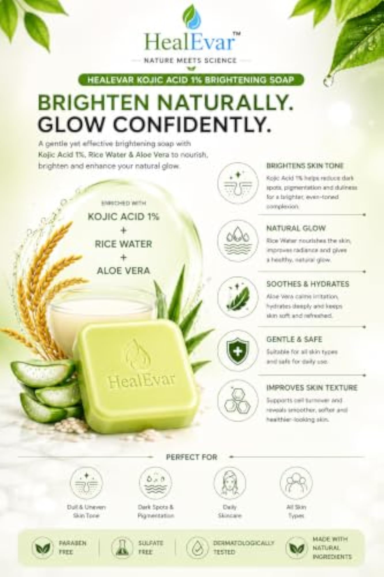 Kojic Acid Soap 1% for Pigmentation & Dark Spots
