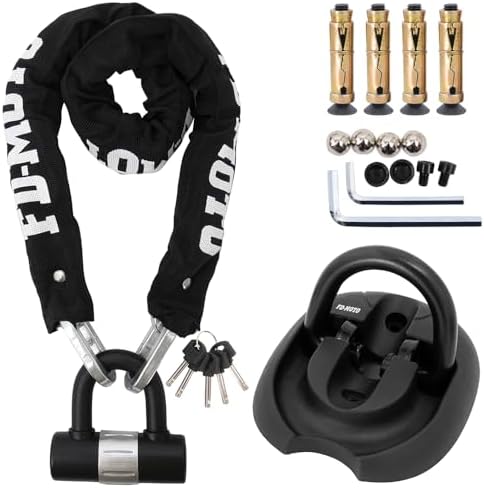 FD-MOTO 2M*10mm Steel Heavy Duty Motorbike Motorcycle Chain Lock ...