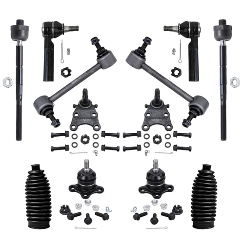 Detroit Axle - RWD Front 12pc Suspension Kit for 2004-2005 Chevy Colorado GMC Canyon, 2006 Isuzu i-350, 4 Ball Joints 4 Tie Rods 2 Sway Bars 2 Boots Replacement