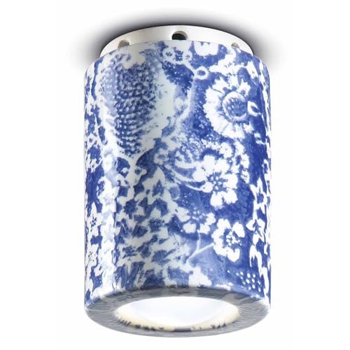 Plafonnier céramique Decò Pi C985 Ming Bleu luminaire haute finition