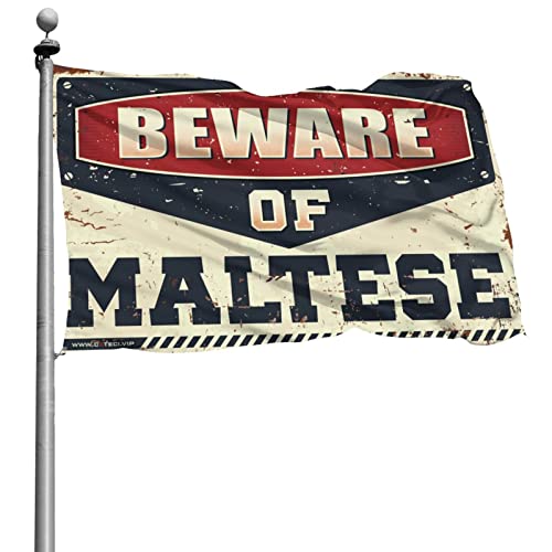 Decoración Beware of Maltese flag divertida de 152x244 cm para chicas