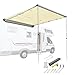 Yescom 6.6x8.2' Car Side Awning Rooftop Pull Out Tent Shelter PU2000mm UV50+ Shade SUV Outdoor Camping Travel Beige