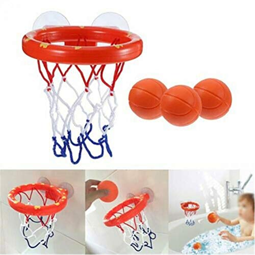 Sichere Original Kinder lustige Badespielzeug Kunststoff Badewanne Schießspiel Spielzeug Set Basketball Saugnäpfe Mini mit Hoop Balls Kinder