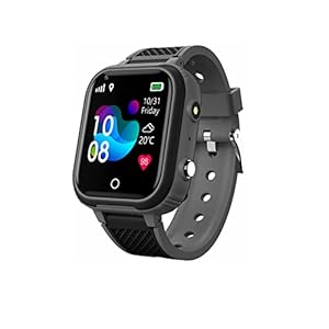Smartwatch, Children, Multi-functional Watch, Smart Watch, Touch Screen, HD Camera, 650mAh Long Standby, Ultra Light Silicone Strap, Supports Japanese, USB Charging, Gift for Kids (Black)