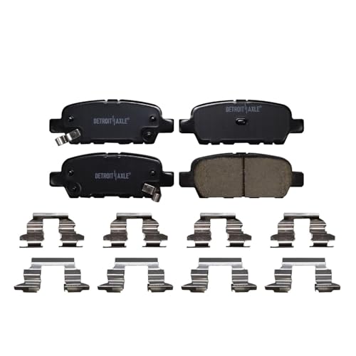 Image of Detroit Axle - Brake Pads for 2004-2017 Nissan Quest, 2005-2006 X-Trail | Front and Rear Ceramic Brake Pads w /Hardware 2007 2008 2009 2011 2012 2013 2014 2015 2016 Replacement