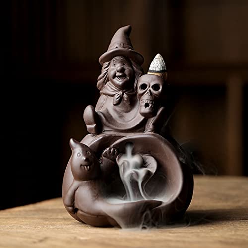 Porte-encens sorcière noire, idée cadeau déco pour maison et bureau