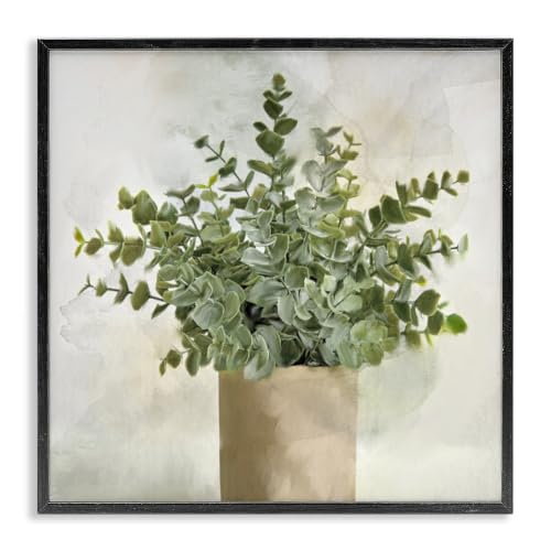 Potted Herbal Plant Botanical Still Life, 12 x 12 Inch Framed Giclée Print