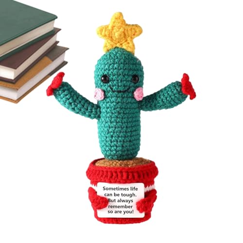 Animali all'uncinetto emotivi Cactus - Animali positivi all'uncinetto cactus, bambola di supporto per incoraggiamento | Giocattolo lavorato a maglia per supporto emotivo, bambola stellare con