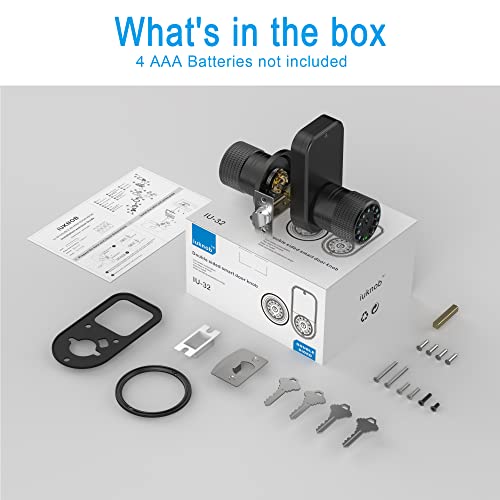 Double Sided Keypad Door Knob With Dual Cylinders And Key Alike, Iuknob Keyless Entry Smart Door Lock For Entrance, Fence, Gate, Swimming Pool,Waterproof And Weatherproof For Outdoor & Interior Door. #TOP4