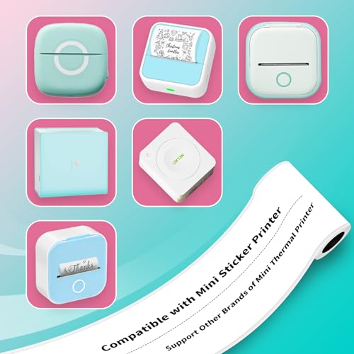 Image of Mini Printer Sticker Paper for Thermal Mini Printer iPhone M02 /T02 /M02S /M02Pro and CP1 /TP6 /TP6-S Bluetooth Pocket Printer, 5 Rolls 57mm x 30mm Mini Printer Paper for Journal,To-do-list, Item Label