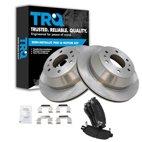 Image of TRQ Rear Semi Metallic Brake Pad and Rotor Set