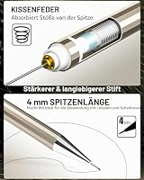 Nicpro 34-teiliges Druckbleistift Set, Metall-Zeichenbleistift 0,3 mm & 0,5 mm & 0,7 mm & 0,9 mm & 2 Stück 2mm Minenhalter (6B, 4B, 2B, HB, 2H, 4H, CR) zum Skizzieren Zeichnen mit 19 Röhrenminen Etui – Ansicht 4