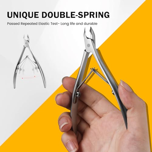 BEZOX Präzisions Nagelhautzange (4 mm) – Professioneller Nagelhautschneider mit halber Backe, Nagelhautschneider aus Edelstahl für Maniküre und Pediküre, Nagelhautentferner in Salonqualität (Silber)