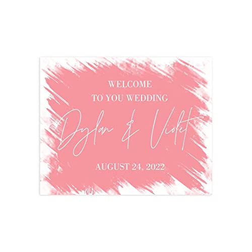 Letrero de boda minimalista 16x20 personalizable con nombres 2