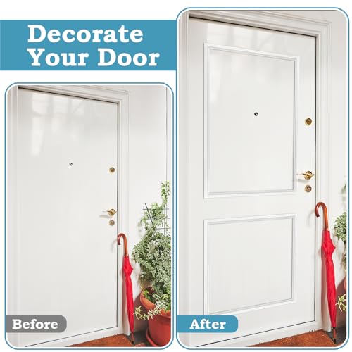 10 Pcs Door Moulding Kit Peel and Stick Door Moulding Panel Pre-Cut Door Panels Premade Wainscoting Panels for Mirror Window Frame Decor