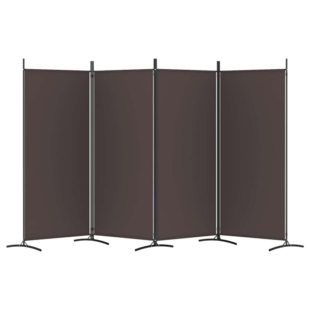 Paravento divisorio marrone in tessuto, 346 x 180 cm, pieghevole e autoportante, per soggiorno, camera da letto, ufficio, traspirante e versatile, 4 pezzi