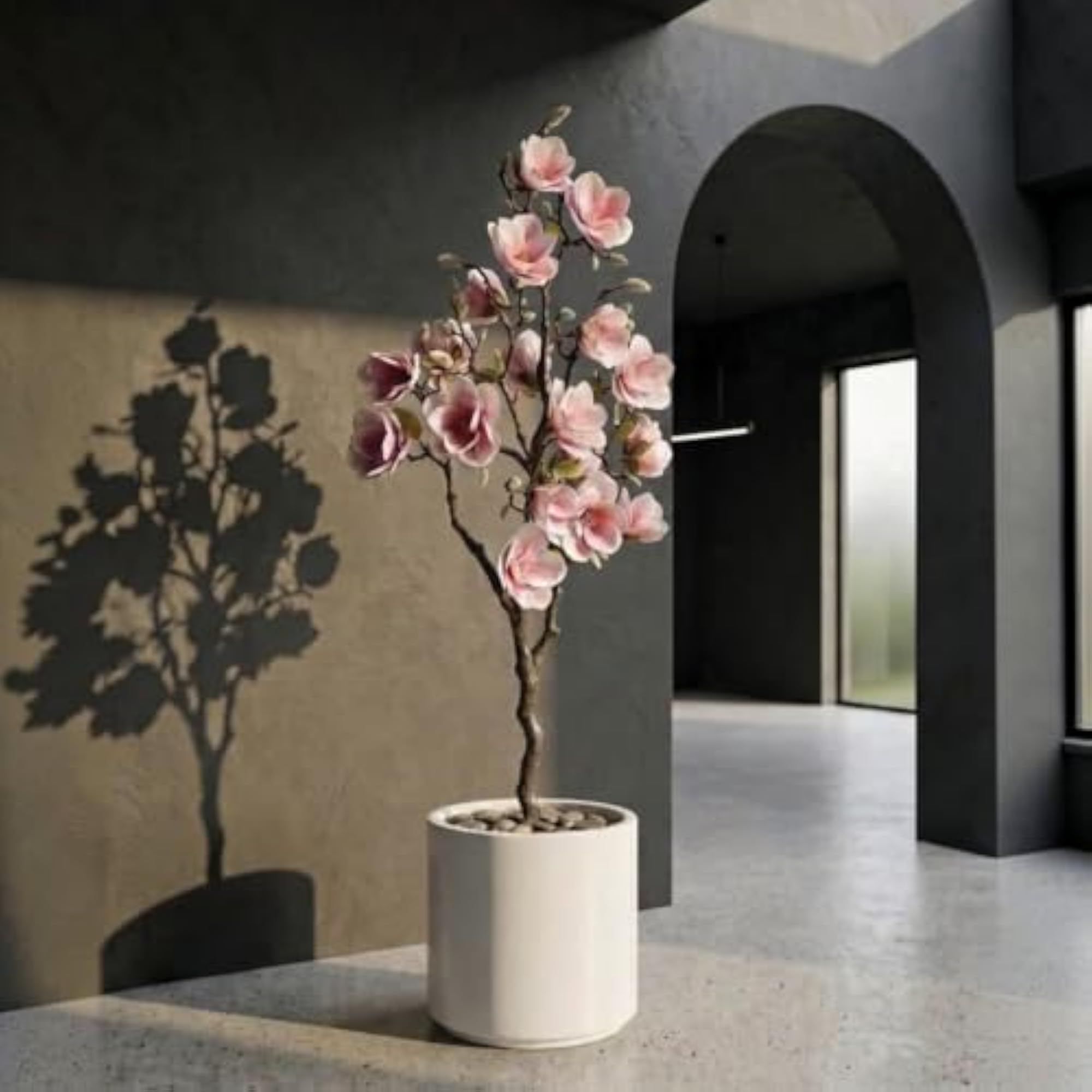 Luxury Artificial Magnolia Flower Tree, 120 CM