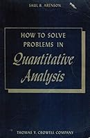 How to Solve Problems in Quantitative Analysis B0026P1Z7Y Book Cover