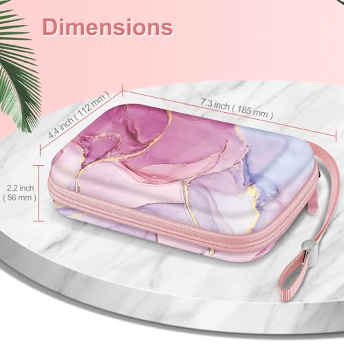 Image of Fintie Carrying Case for Nintendo New 2DS XL LL /New 3DS / 2DS / 3DS XL LL, Protective Hard Shell Portable Travel Cover Pouch with Game Card Slots & Inner Pocket, Dreamy Marble