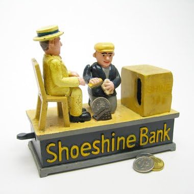 Gary The Shoe Shine Boy Mechanized Cast Iron Savings Bank Sculpture home decor (The Digital Angel)