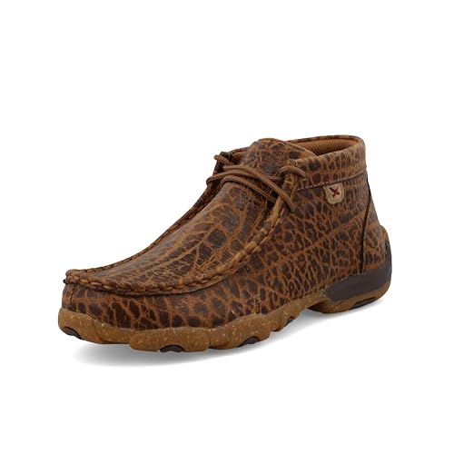 Twisted X Kid's Chukka Driving Moc, Moc Toe, Golden Elephant Print, 2 M