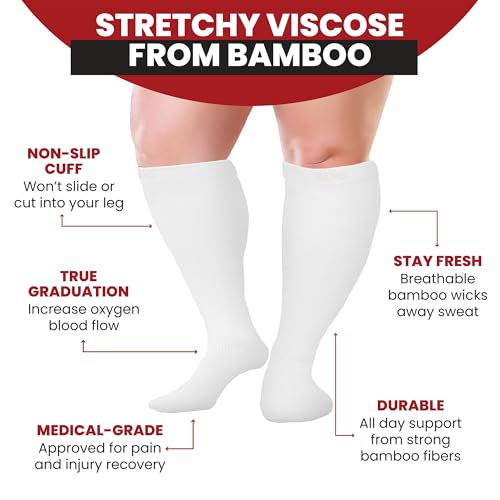 Image of BAMS Compression Socks Women & Men- Premium Bamboo Ultra Soft No-Smell 15-20 mmHg