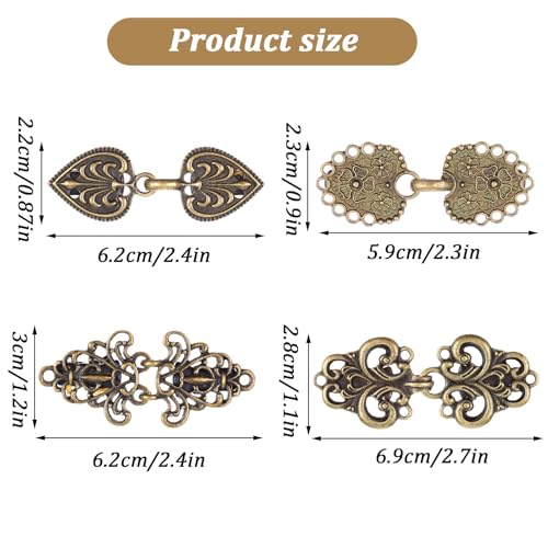 Image of Yuanchu 4 Pairs Vintage Sweater Clips, Retro Shirt Clips Dress Cinch Clips Cardigan Clip Shawl Clips for Women Clothing Waist Clip Clasps