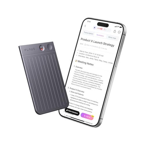 PLAUD NOTE AI Voice Recorder with Case - App Control, Transcribe & Summarize with AI Technology - Su...
