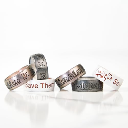 Enso Rings Cares Dualtone Silicone Ring - Save Them All - Pearl/Copper - 7