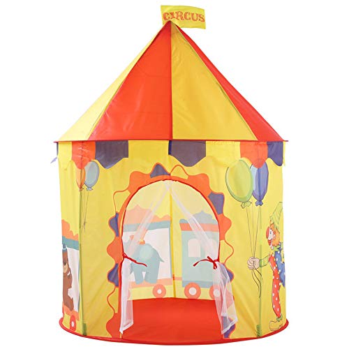 Georgie Porgy Casa de Juego Plegable para Niños Portátil Tienda Castillo Jardín de Juguete al Aire Libre de Interior Circo Amarillo Tienda Gratis para Luz LED + Niños Tatuaje Pegatina *2