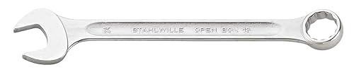 Vista 22 de Stahlwille 40083232 Llaves combinadas Caja abierta No.13, tamaño 1.260 in, métricas, con extremo de anillo compensado de 15 grados, acabado cromado