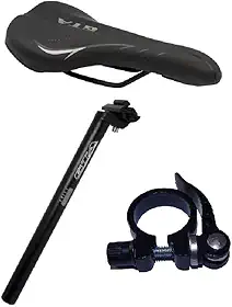 Kit Banco Selim Anatômico Mtb Speed C/Canote E Blocagem Gta