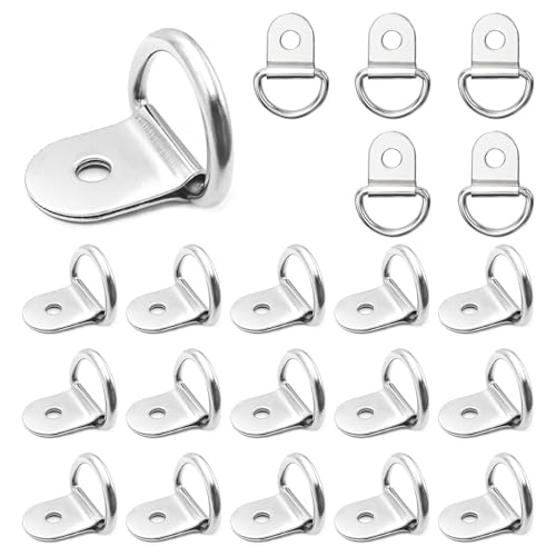 XoeLLe 20 Piezas Argolla Amarre, Anillo de Montaje en D de Acero Inoxidable Anillo Anclaje, Anilla de Sujeción Remolque Tamaño Universal para Furgonetas,Remolques,Camiones,Motocicletas y Barcos