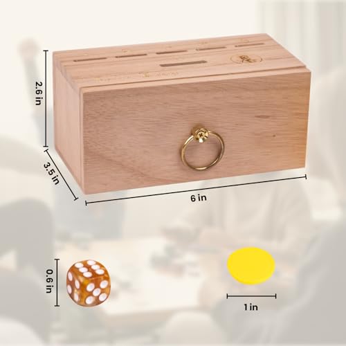 Juego de mesa Wooden Coin Drop de madera con monedas y dados miniatura 2