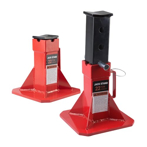 22 Ton (44,000 lbs) Heavy Duty Pin Type Professional Car Jack Stands with Lock Adjustable Height to 19.75