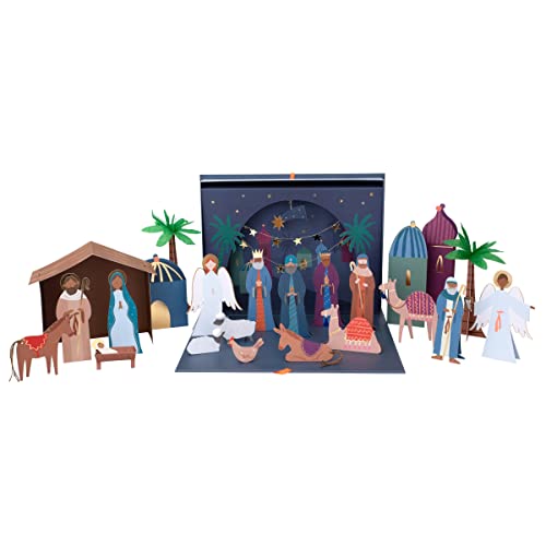 Meri Meri Nativity Paper Craft Advent Calendar (Pack of 1), Ages 3+, Pack Dimensions 9.5