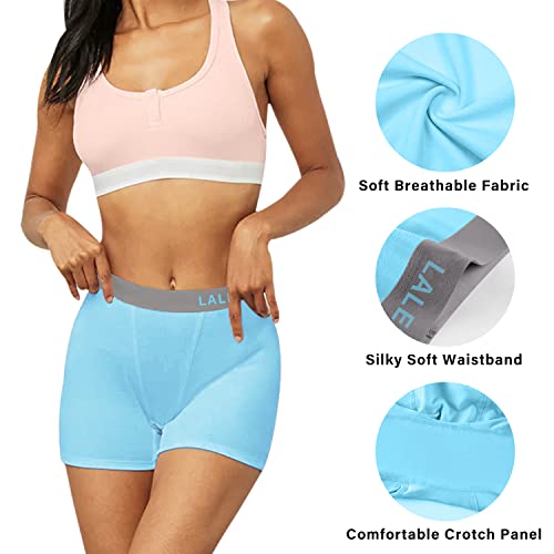 Image of LALESTE Women Cotton Boxer Briefs 3 inch Inseam Boy Shorts Underwear Anti Chafing Shorts 5 Pack